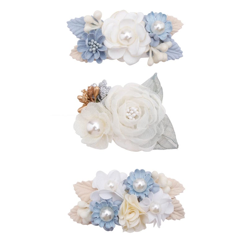 BFNAAgirl Flower Hair Clip BFNAAgirl Baby Girl Hair Bows Exquisite Hair Accessories Alligator Clips for Infants Toddlers Teen Kids Gift 3pcs/set - Image 1